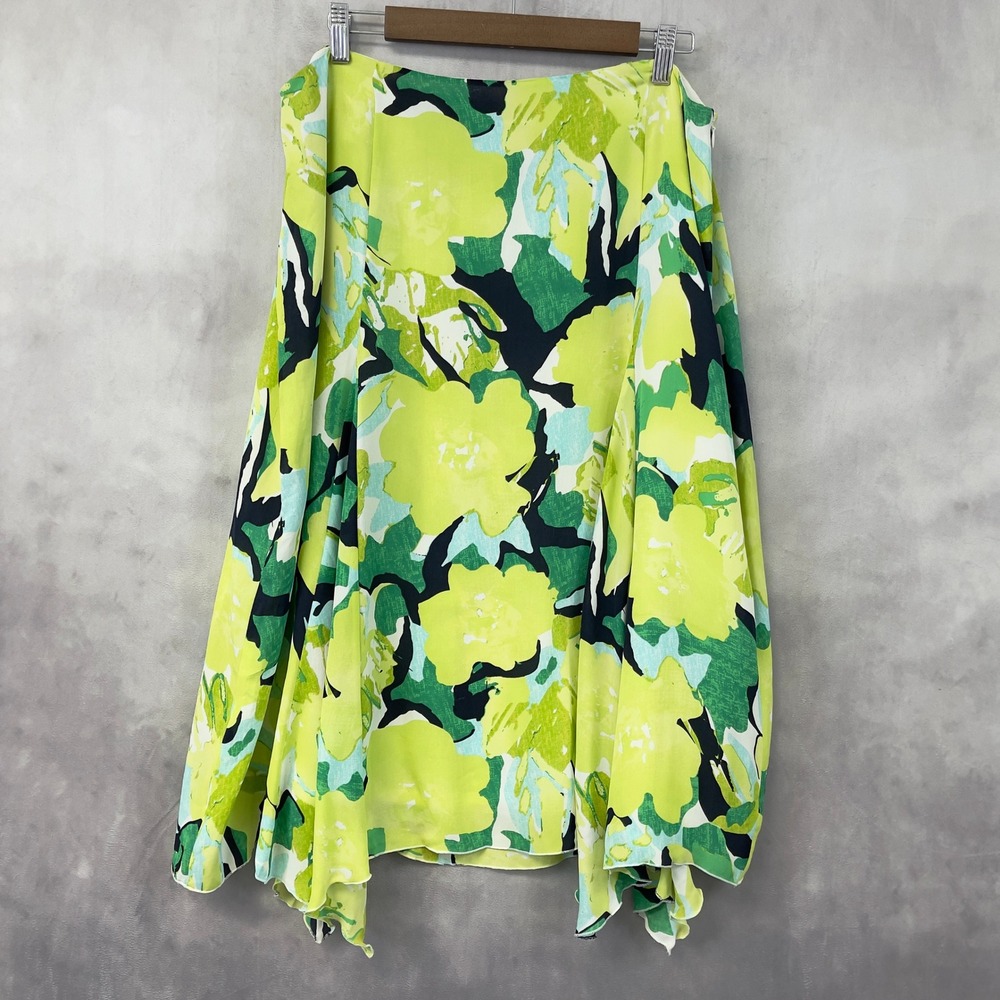 Nygard Collection Silk Skirt Womens 16 Floral Flowy Fairy Feminine Dainty Spring - Picture 1 of 9